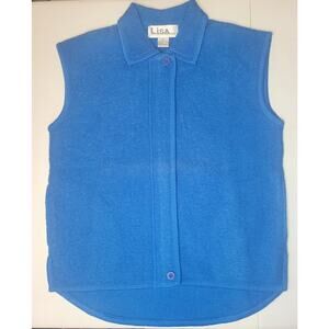 Vintage Lisa International Sweater Boiled Wool Sleeveless Cardigan Women's L